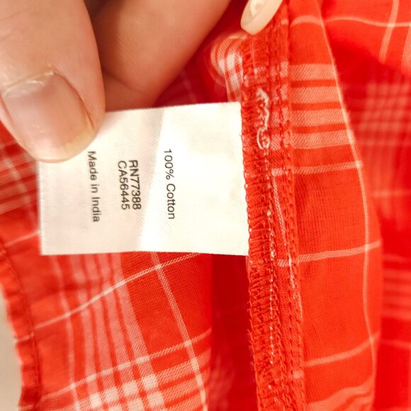 J Crew Womens XS Red Plaid Sleeveless Button Down Tank Top Blouse Vest - Picture 4 of 6